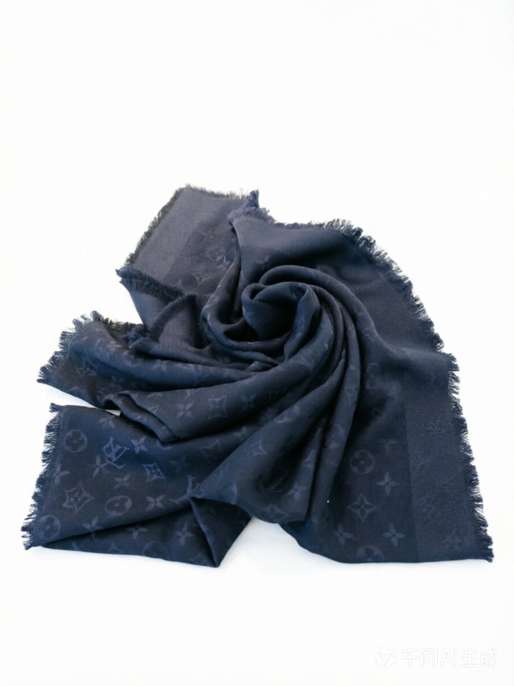 LOUIS VUITTON Wool Silk Monogram Shawl Scarf - Picture 9 of 11